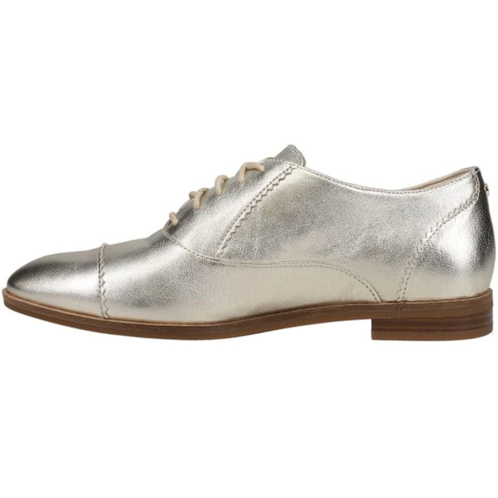 COLE HAAN The Go-to Arden Oxford Shoes Size 6.5 Soft Gold Metallic Leather NEW - Picture 3 of 12